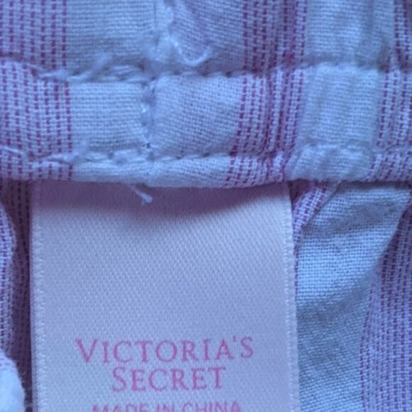 VICTORIA SECRET White Pink Striped Pajama Pants Size Small - Picture 3 of 4
